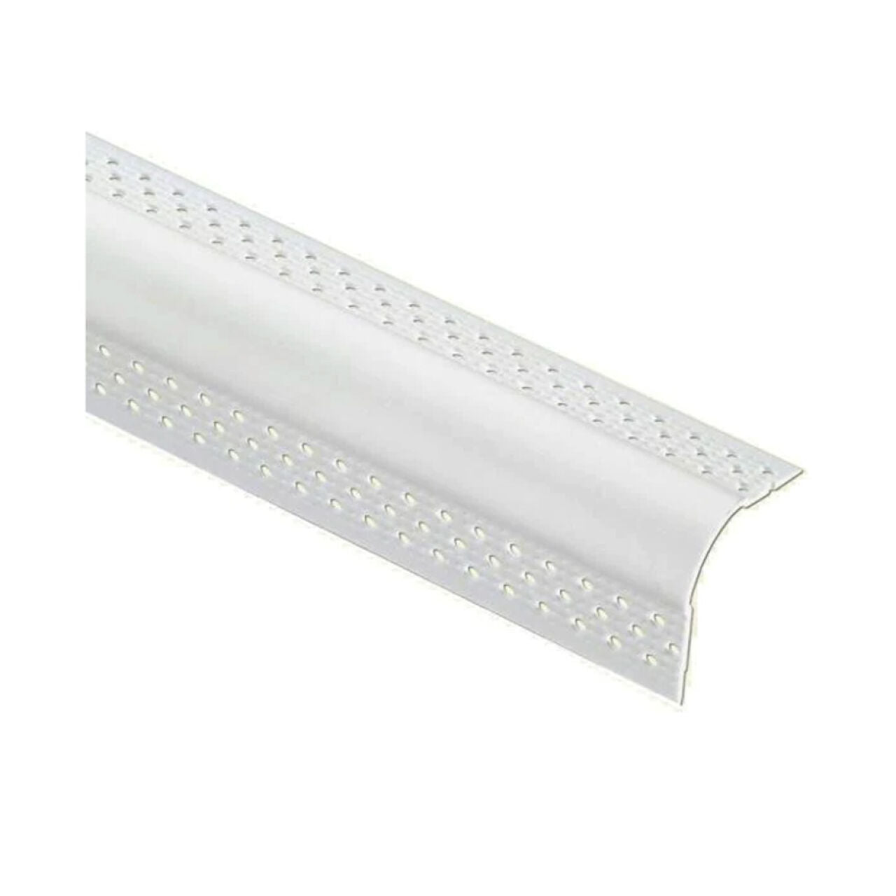 The Go Build 1 in. x 10 ft. Vinyl Bullnose Corner Bead is a white, impact-resistant drywall accessory with perforated edges for smooth, reinforced outside corners—ideal for fast, professional installation.